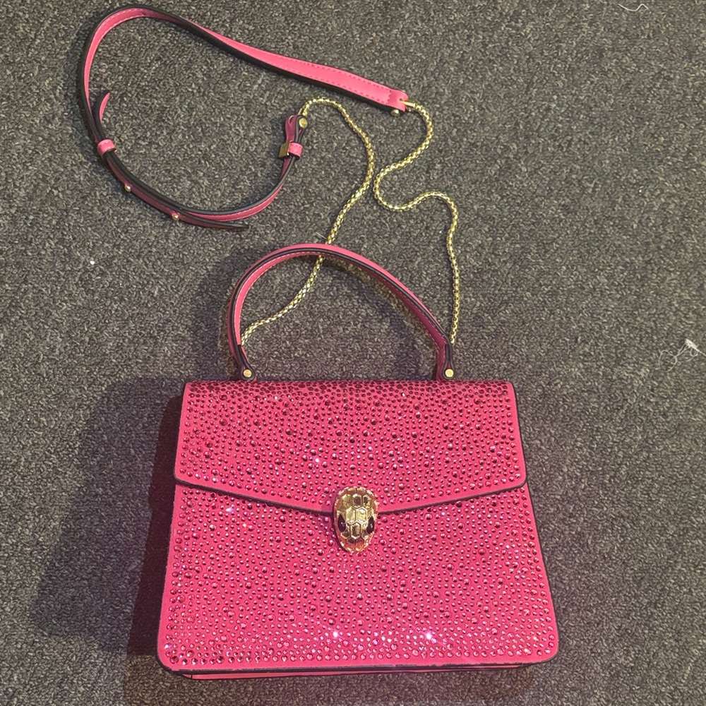 Flash Sale!!!!! Designer Inspired Pink Rhinestone Kelly Handbag 25cm